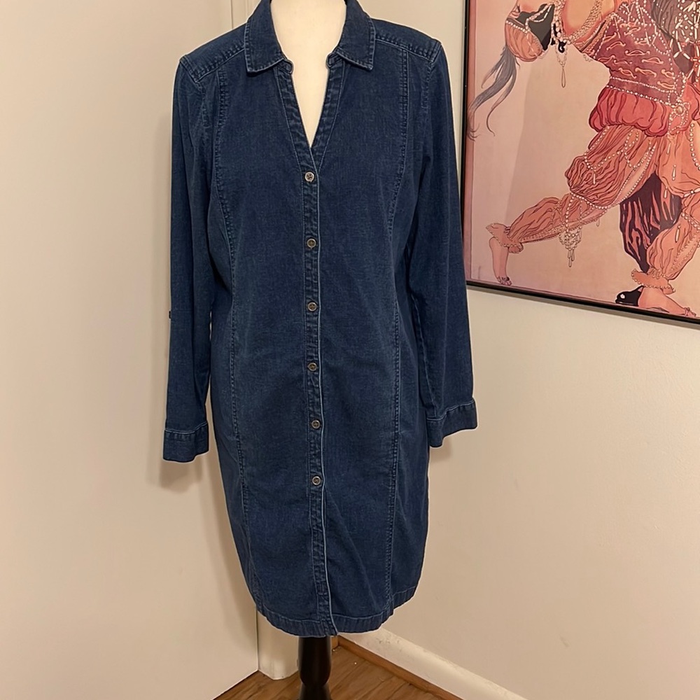 J. Jill Denim Shirt Dress Medium Petite